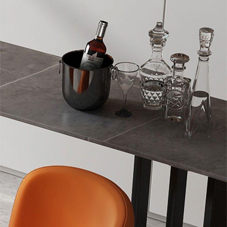 Contemporary Stone Bar Table Bar Double Pedestal Bar Desk for Indoor