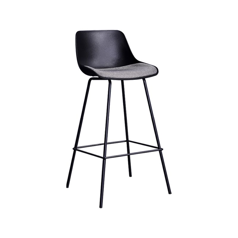 Nordic Metal Low Back Barstool Simple Indoor Tall Stool with Upholstered Clearhalo 'Bar Furniture' 'Bar Stools' 'bar_stools' 'furn' 'furn_bar_stools' 'furniture_bar_stools' 'Kitchen & Dining Furniture' 'kitchen&dining_furn' 'kitchen' 'kitchen_furn' Furniture' 1200x1200_8935ed52-f61a-475b-9733-bba3fe19eb99