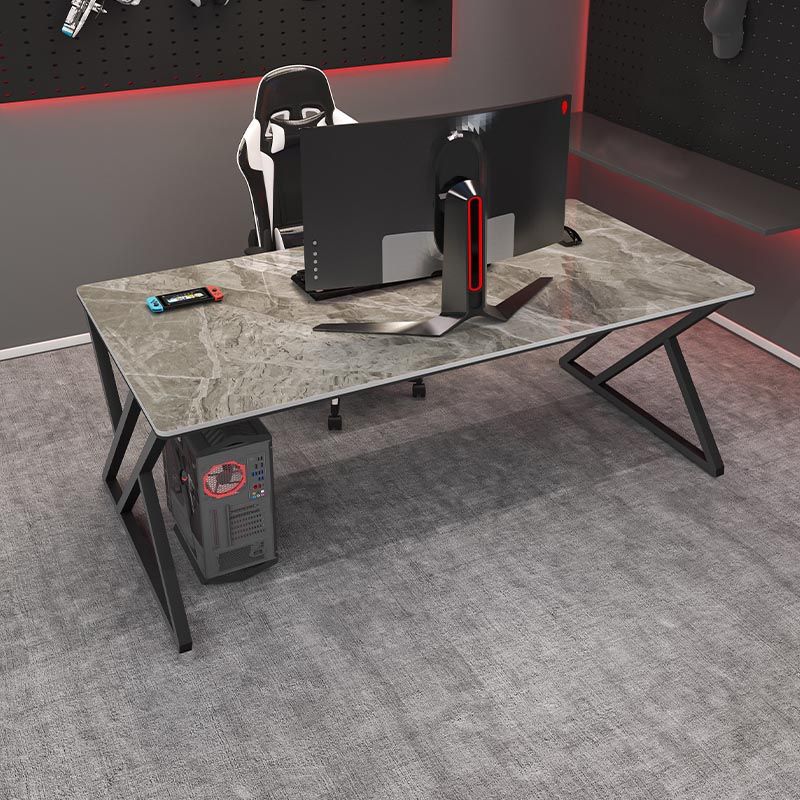 Rectangle Writing Table Industrial Sintered Stone Office Desk with Sled Base Clearhalo 'furn' 'furn_office_desk' 'Furniture' 'Office Desks' 'Office Furniture' 'office_desk' 1200x1200_8938c063-1ce4-4525-a20c-dd60cd63f49b