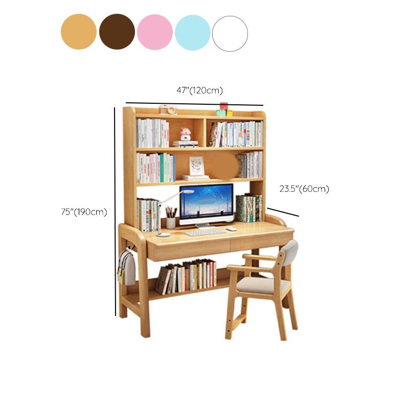 Modern Adjustable Height Writing Desk Solid Wood Home Office Desk Clearhalo 'furn' 'furn_office_desk' 'Furniture' 'Office Desks' 'Office Furniture' 'office_desk' 1200x1200_8939340e-fa1e-40b3-b38f-29130195a326