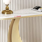 Stone Half Moon Accent Table 1-shelf 11.81" Wide Console Table for Hall Clearhalo 'Console Tables' 'console_tables' 'Entry & Mudroom Furniture' 'furn' 'furn_console_tables' 'Furniture' 1200x1200_89397283-9d08-4854-a2fd-9b35e09cb1e0
