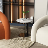 Minimalist Slate Side End Table Pedestal Side End Table for Living Room