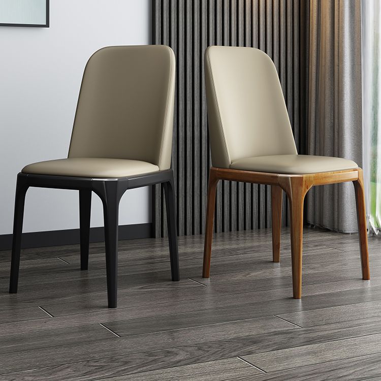 Sillas de Parsons de estilo moderno silla de comedor de cuero falso para comedor