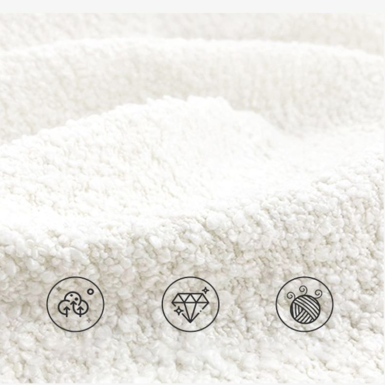 Divano di lana bianco contemporaneo con braccio di smoking e base nera per l'appartamento