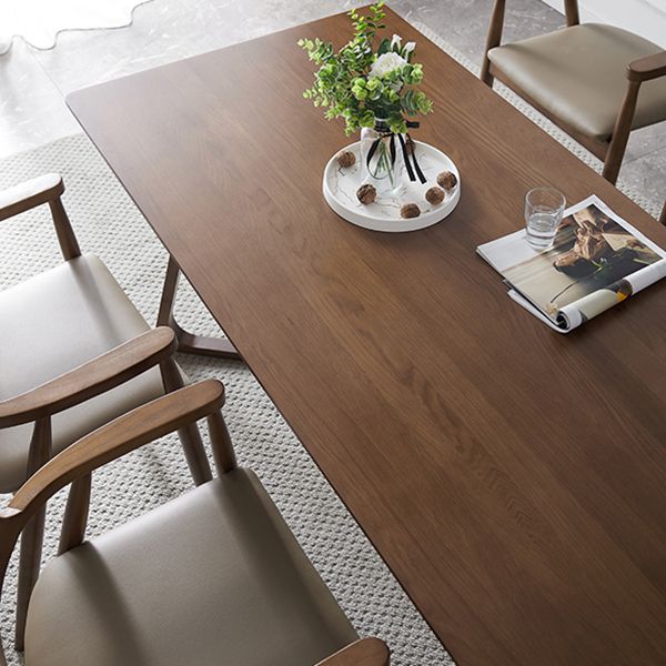 Modern Solid Wood Brown Dining Table Rectangle Shape Dining Table with Double Pedestal Bases Clearhalo ' dining_table' 'Dining Tables & Seating' 'Dining Tables' 'furn' 'furn_dining_table' 'Furniture' 'furniture_dining_table' 'Kitchen & Dining Furniture' 'kitchen&dining_furn' 'kitchen' 'kitchen_dining_table' 1200x1200_893e14bc-a5a8-408e-b74d-302f9fb7dd3e
