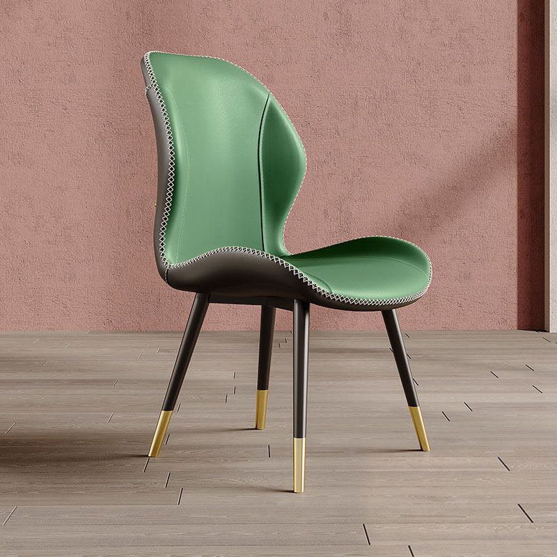 Glam Leather Dining Chair Wingback Side Furniture in Matte Finish for Indoor Clearhalo 'Dining Chairs' 'Dining Tables & Seating' 'dining_chair' 'furn' 'furn_dining_chair' 'Furniture' 'Kitchen & Dining Furniture' 1200x1200_893e950c-237c-4521-92e8-2f57007f9eea
