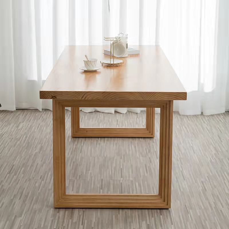 Rectangle Wooden Table in Nature Modern Pine Table with Double Pedestal Clearhalo ' dining_table' 'Dining Tables & Seating' 'Dining Tables' 'furn' 'furn_dining_table' 'Furniture' 'furniture_dining_table' 'Kitchen & Dining Furniture' 'kitchen&dining_furn' 'kitchen' 'kitchen_dining_table' 1200x1200_89409125-d374-455b-8ad9-e2c96a34a499