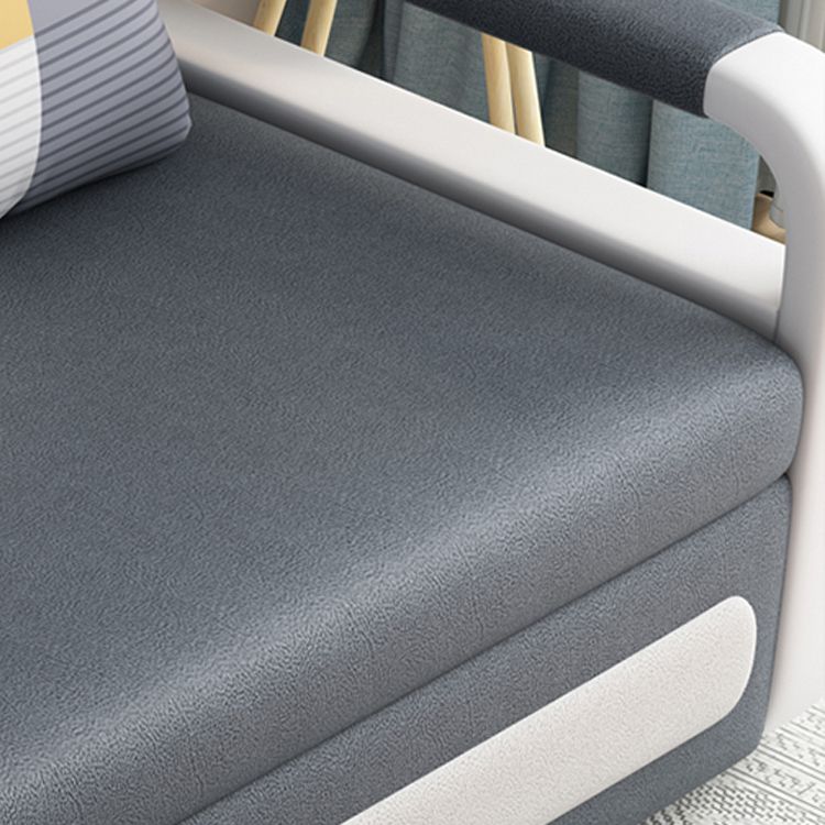 Cama de sofá de cuero de falso gris profundo 33.46 "Sofá de dormir de brazo cuadrado de ancho