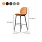 Industrial Style Bar-stool PU Leather Counter Bar Stool with Metal Legs for Kitchen Clearhalo 'Bar Furniture' 'Bar Stools' 'bar_stools' 'furn' 'furn_bar_stools' 'Furniture' 'furniture_bar_stools' 'Kitchen & Dining Furniture' 1200x1200_8943e7bd-3d6a-4f38-b5c5-b82bfa00ebd9