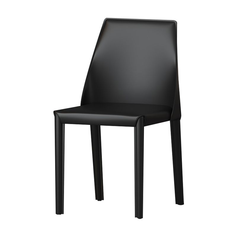 Contemporary Style Leather Dining Chairs Windsor Back Armless Dining Chairs Clearhalo ' kitchen&dining_furn' 'Dining Chairs' 'Dining Tables & Seating' 'dining_chair' 'furn' 'furn_dining_chair' 'Furniture' 'furniture_dining_chair' 'Kitchen & Dining Furniture' 'kitchen' 1200x1200_8943edba-b76d-41af-8c58-be8d79b991e4