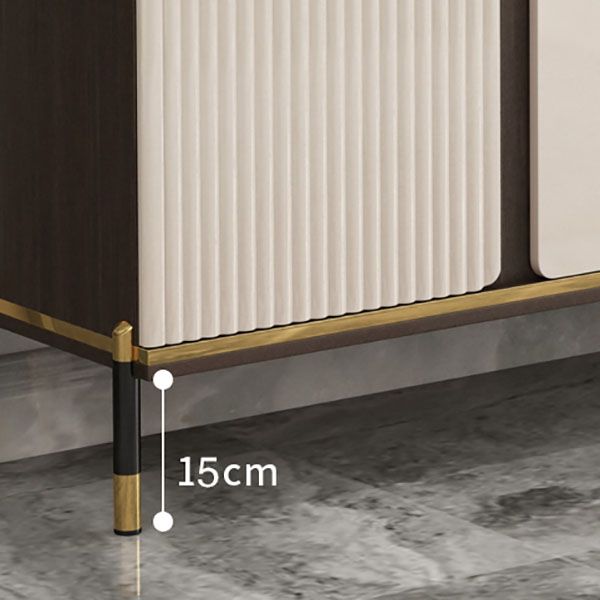 Glam -dressoir kaststeen en gemanipuleerd houten eetbuffet