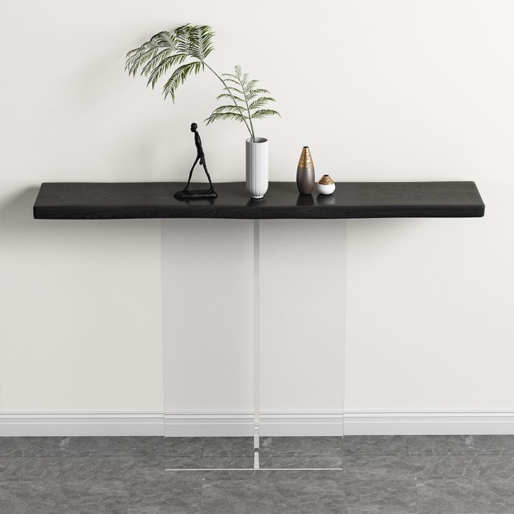 Tableau de console de rectangle en bois massif 29.53 pouces de haut table de l'extrémité avec jambe acrylique