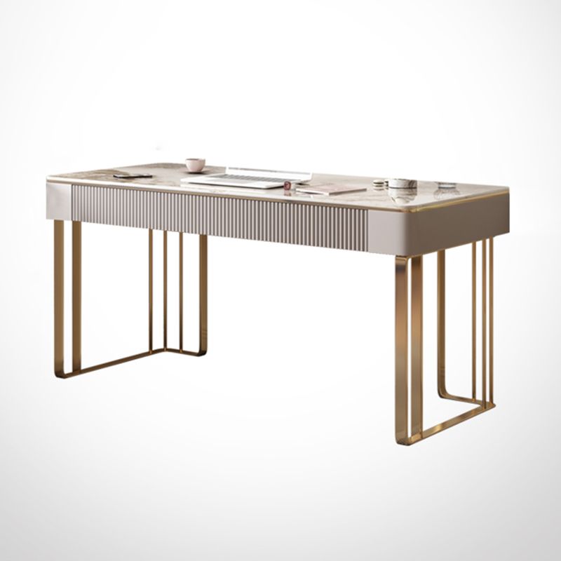 Light Luxury Home Office Desk 29.5 Inch High Sled Base Writing Desk