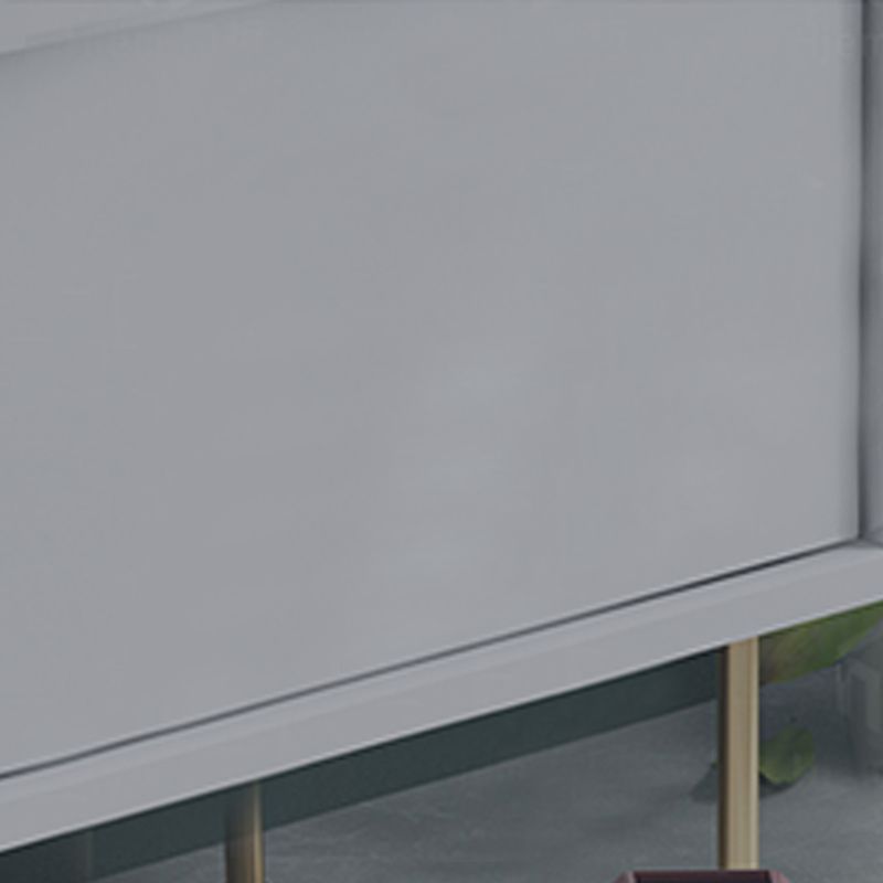 Moderna console TV in legno in legno bianco chiuso con porta scorrevole