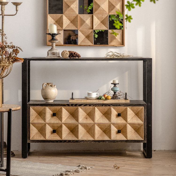 Contemporary Dining Server Pine Buffet Server with Drawers for Dining Room Clearhalo 'buffet_sideboard' 'Buffets & Sideboards' 'furn' 'furn_buffet_sideboard' 'Furniture' 'Kitchen & Dining Furniture' 1200x1200_89476d41-b931-41db-9b94-bdce7453c64f