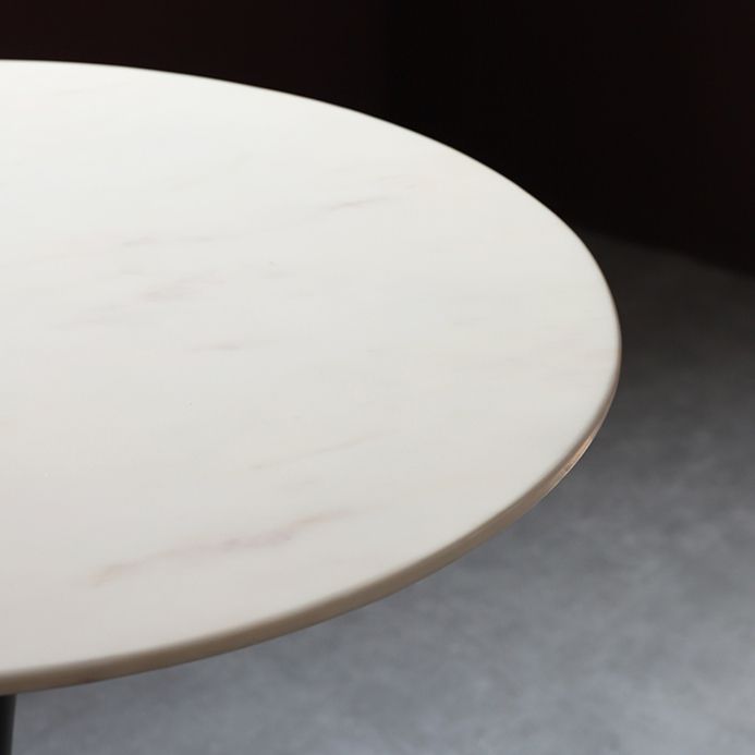 Modern Round Dining Table Faux Marble Tabletop for 2 Persons