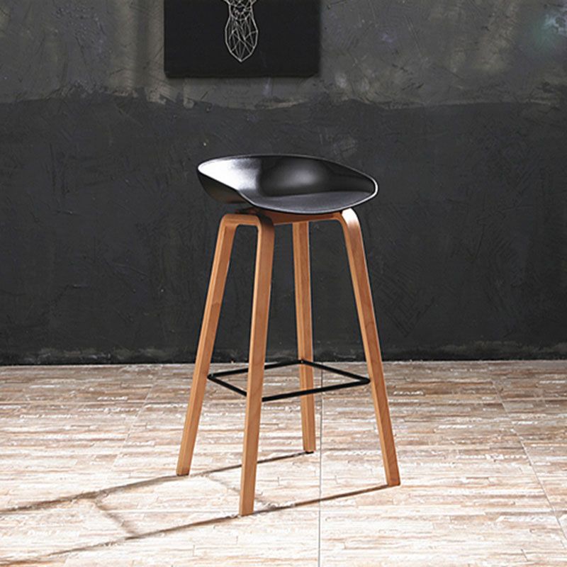 Scandinavia Style Bar-stool Wooden Legs PP Bucket Seat Barstool for Bar Kitchen Clearhalo 'Bar Furniture' 'Bar Stools' 'bar_stools' 'furn' 'furn_bar_stools' 'furniture_bar_stools' 'Kitchen & Dining Furniture' 'kitchen&dining_furn' 'kitchen' 'kitchen_furn' Furniture' 1200x1200_8949fcc6-d193-4f44-8fe1-43235717e138