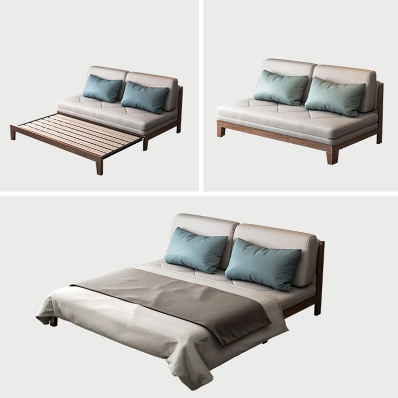 Contemporary Convertible Armless Faux Leather Stain Resistant Bed Settee Clearhalo 'furn' 'furn_sofas' 'Furniture' 'Living Room Furniture' 'Sofa' 'sofas' 1200x1200_894a6d7e-c336-46ee-af39-2df651d34b96