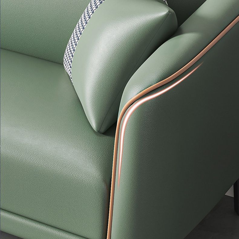 Contemporary Tuxedo Arm Sofa with Tight Back and 2 Pillows for Apartment