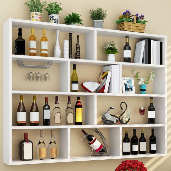 Manufactured Wood Wine Bottle Holder Modern Style Wall Mounted with Shelf Clearhalo 'furn' 'furn_wine_racks' 'Furniture' 'Kitchen & Dining Furniture' 'Wine Racks' 'wine_racks' 1200x1200_894fe992-957e-4ff2-9711-9a472c6c4bdd