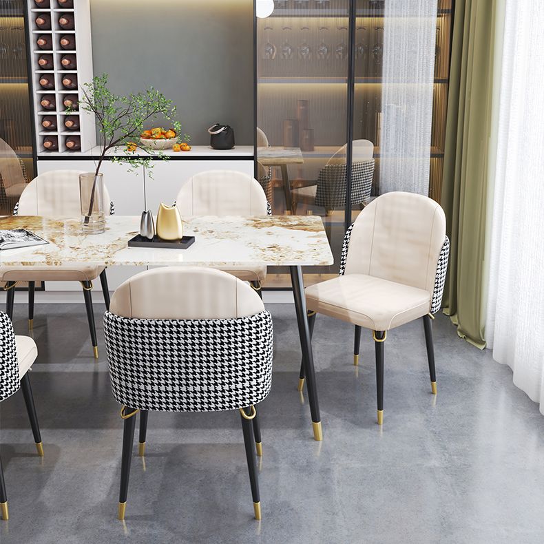 Glam Style 1/4/7 Pieces Dining Set Sintered Stone Dining Table for Home Use Clearhalo 'Dining Room Sets' 'Dining Tables & Seating' 'dining_room_set' 'furn' 'furn_dining_room_set' 'Furniture' 'furniture_dining_room_set' 'Kitchen & Dining Furniture' 'kitchen&dining_furn' 'kitchen' 1200x1200_89510cb9-196d-4710-8585-75aa3434e3c6