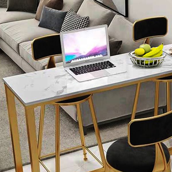 Tavolo da bistrot contemporaneo in pietra top rettangolo tavolo da cocktail bar interno in bianco