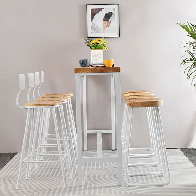 Industrial Rectangle Solid Wood Bar Table Set 1/5/9 Pieces Counter Table with High Stools Clearhalo 'Bar Furniture' 'furn' 'furn_home_bar_bar_sets' 'Furniture' 'Home Bars & Bar Sets' 'home_bar_bar_sets' 'Kitchen & Dining Furniture' 1200x1200_89519701-d51d-48ac-98cb-8fe75ce14a30