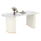 Simplicity Style Sintered Stone Dining Table Double Pedestal Base Freeform Table for Home Clearhalo ' dining_table' 'Dining Tables & Seating' 'Dining Tables' 'furn' 'furn_dining_table' 'Furniture' 'furniture_dining_table' 'Kitchen & Dining Furniture' 'kitchen&dining_furn' 'kitchen' 'kitchen_dining_table' 1200x1200_8954391f-99e7-4242-a7c3-fc74341ef7cd