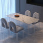 Juego de comedor moderno, mesa de comedor rectangular de piedra de 1/5 piezas para comedor y cocina
