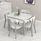 Slate and Wood Table Contemporary Retractable Round Dining Table Clearhalo 'Dining Tables & Seating' 'Dining Tables' 'dining_table' 'furn' 'furn_dining_table' 'Furniture' 'Kitchen & Dining Furniture' 1200x1200_8955ebee-ac35-43c2-8357-53fbc19cfaaf