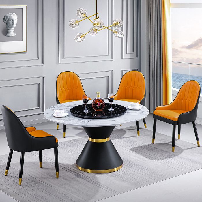 Traditional Luxury Dining Room Table Rectangle Sintered Stone Table with Pedestal Base Clearhalo ' dining_table' 'Dining Tables & Seating' 'Dining Tables' 'furn' 'furn_dining_table' 'Furniture' 'furniture_dining_table' 'Kitchen & Dining Furniture' 'kitchen&dining_furn' 'kitchen' 'kitchen_dining_table' 1200x1200_89562dd7-148a-4089-a20e-1d992528595d