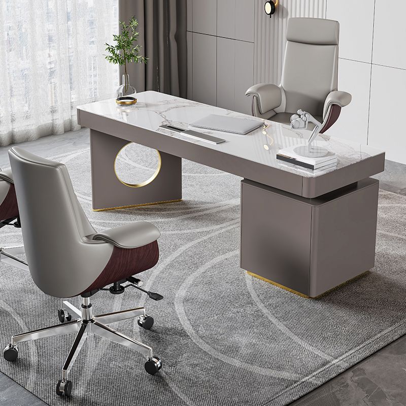 Modern Stone Office Desk Rectangular Shape Task Desk with 2-Legs in Grey Clearhalo 'furn' 'furn_office_desk' 'Furniture' 'Office Desks' 'Office Furniture' 'office_desk' 1200x1200_8956459a-ebc9-4692-be7d-1e3806c8b5ad