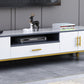 Gorgeous TV Stand Console With Record Storage , Glass and Wood TV Stand in Grey / White Clearhalo 'furn' 'furn_tv_stands_entertainment_centers' 'Furniture' 'Living Room Furniture' 'TV Stands & Entertainment Centers' 'TV Stands & Media Storage Furniture' 'tv_stands_entertainment_centers' 1200x1200_8958a976-b597-4df2-a955-ff2781257927