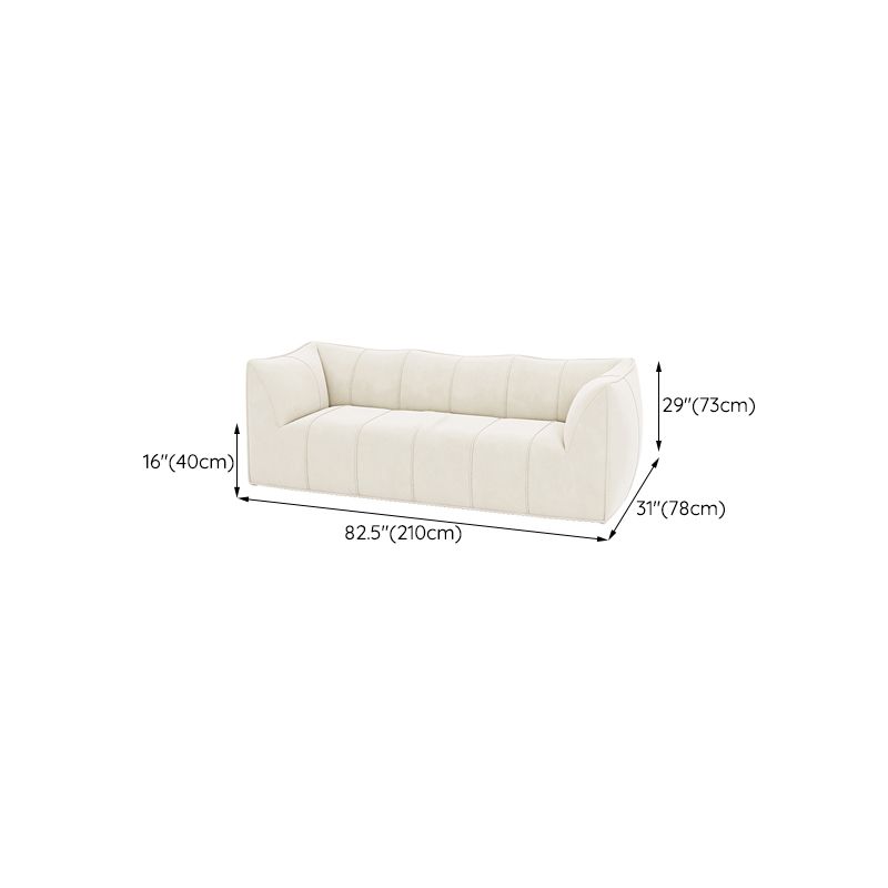 Contemporary White Cushions Flared Arm Fabric Living Room Seating Clearhalo 'furn' 'furn_sofas' 'Furniture' 'Living Room Furniture' 'Sofa' 'sofas' 1200x1200_89595d9b-92fa-42e9-9c99-77fb1ae31703