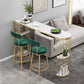 Nordic Backrest Armless Counter Stool Iron Bar Stool with Footrest and Cushion