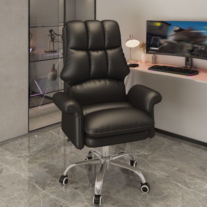 High Back Faux Leather Desk Chair Height-adjustable Office Chair for Home Office Clearhalo 'furn' 'furn_office_chair' 'Furniture' 'Office Chairs' 'Office Furniture' 'office_chair' 1200x1200_895ab5bd-5362-40d7-a255-a912604ea3a4