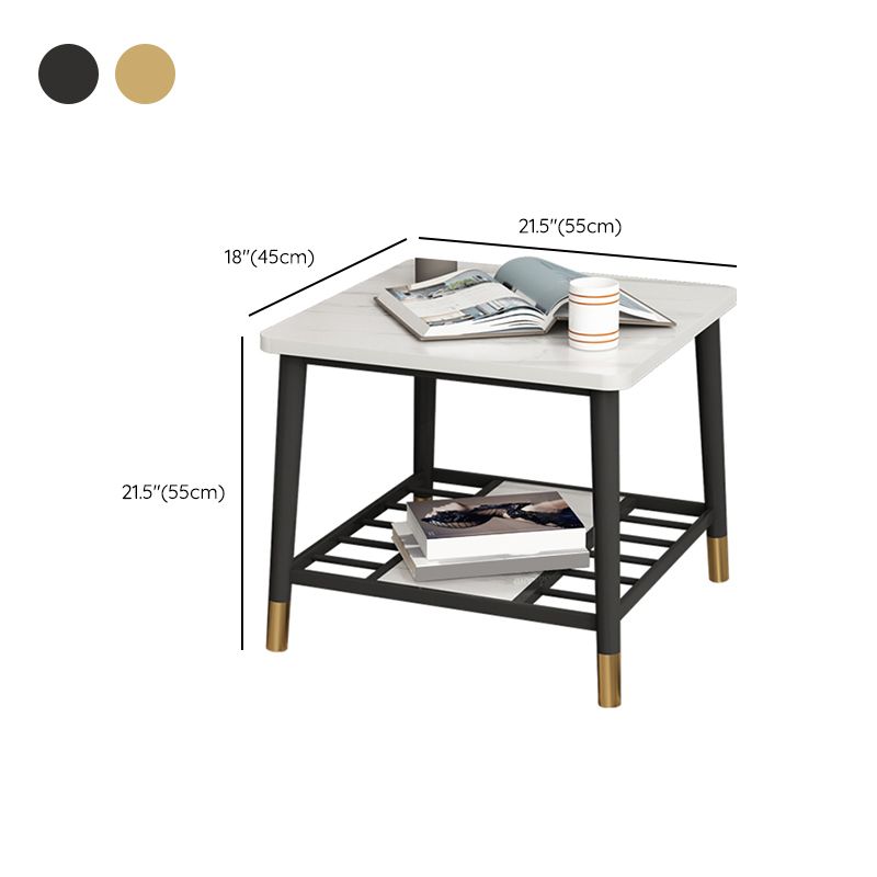 4 Legs Metal End Table Luxurious Stone Top Side End Snack Table Clearhalo 'Coffee & Accent Tables' 'End & Side Tables' 'end_side_tables' 'furn' 'furn_end_side_tables' 'Furniture' 'Living Room Furniture' 1200x1200_895b22a0-994f-4619-a04d-1c8bb12c2619