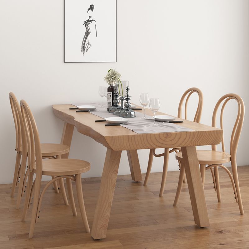 Contemporary Rectangle Shape Standard Dining Table Khaki Kitchen Dining Table with 4 Legs Base Clearhalo ' dining_table' 'Dining Tables & Seating' 'Dining Tables' 'furn' 'furn_dining_table' 'Furniture' 'furniture_dining_table' 'Kitchen & Dining Furniture' 'kitchen&dining_furn' 'kitchen' 'kitchen_dining_table' 1200x1200_895bc946-d393-4bce-bc4f-c187f4e7375e