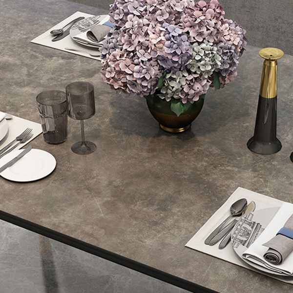 Metal Industrial Rectangle Table Sintered Stone Table for Kitchen and Dining Room Clearhalo ' dining_table' 'Dining Tables & Seating' 'Dining Tables' 'furn' 'furn_dining_table' 'Furniture' 'furniture_dining_table' 'Kitchen & Dining Furniture' 'kitchen&dining_furn' 'kitchen' 'kitchen_dining_table' 1200x1200_895f4dd6-6e0f-4320-bbec-a0643487f655