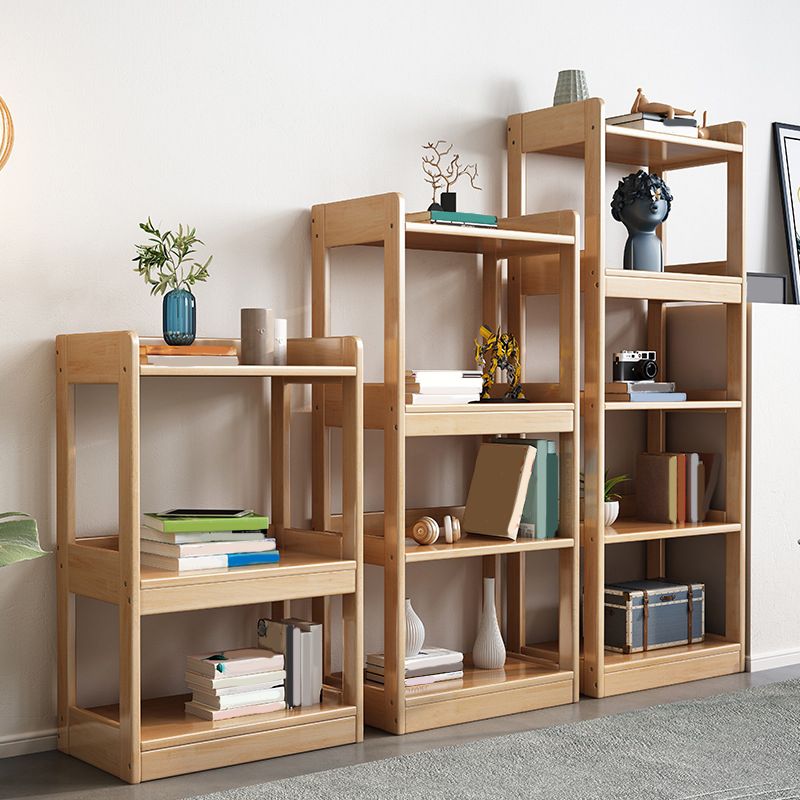 Modern Solid Wood Bookcase Open Back Standard Bookcase for Study