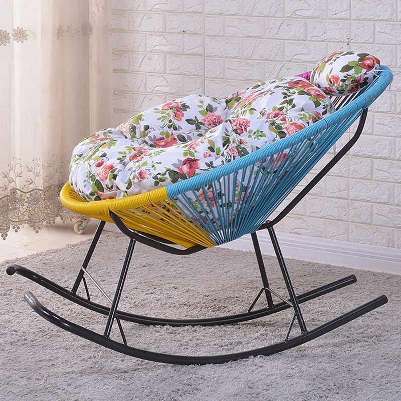Iron Base Single Chaise Lazy Chair Lounge Home Rocking Chair