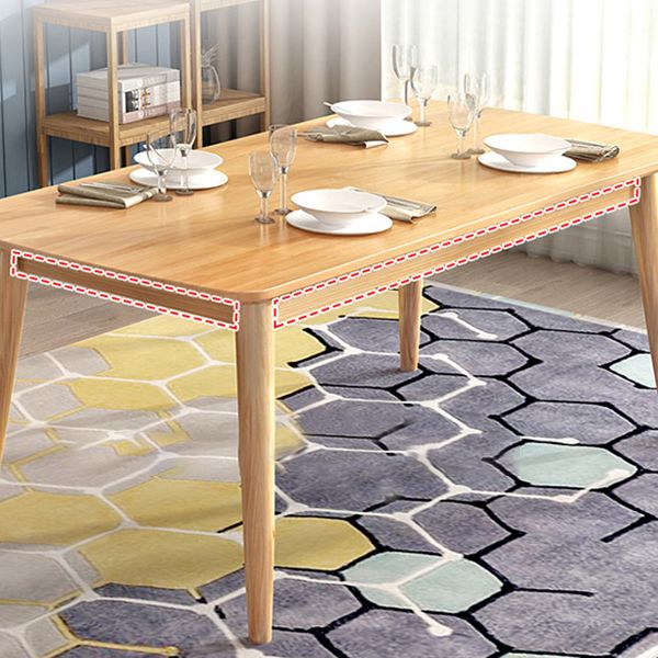 Mesa de madera rectangular moderna mesa de comedor de altura estándar con 4 patas