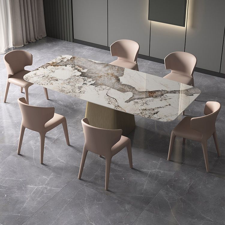 Metal Traditional Luxury Rectangle Table Sintered Stone Table,55"L x 31"W x 29"H Clearhalo ' dining_table' 'Dining Tables & Seating' 'Dining Tables' 'furn' 'furn_dining_table' 'Furniture' 'furniture_dining_table' 'Kitchen & Dining Furniture' 'kitchen&dining_furn' 'kitchen' 'kitchen_dining_table' 1200x1200_8960bf51-ae20-4a0a-b0f0-183d84fca812