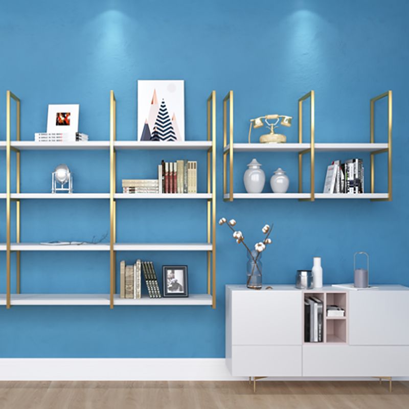 Libreria di libreria industriale a muro di scaffale in legno rettangolo