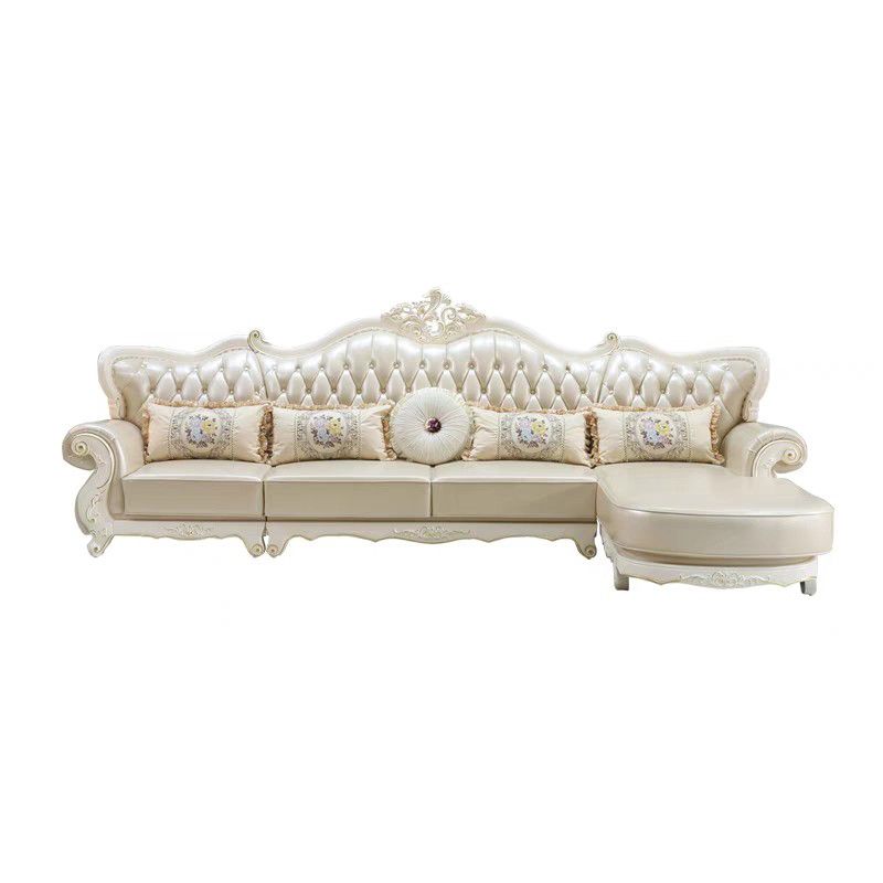 Armero rústico con punta de uñas con brazo acampanado de cuero genuino seccional