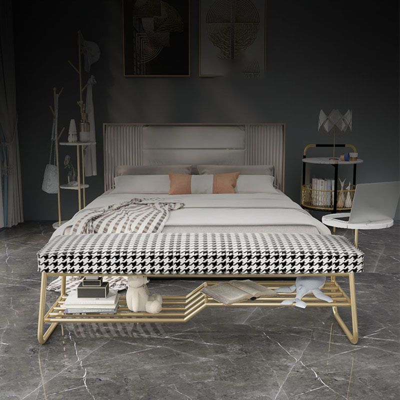 Glam Rectangle Seating Bench Cushioned Shoe Storage Entryway and Bedroom Bench Clearhalo 'Benches' 'Chairs & Seating' 'furn' 'furn_benches' 'Furniture' 'Living Room Furniture' 1200x1200_8963b77b-0adb-495b-8089-383ba32d58dd