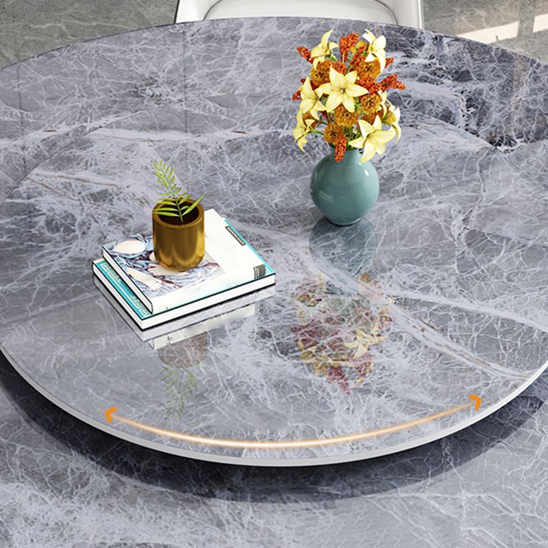 Stone Round White-gray Dining Table Nordic Turntable Furniture with Pedestal Base Clearhalo 'Dining Tables & Seating' 'Dining Tables' 'dining_table' 'furn' 'furn_dining_table' 'Furniture' 'furniture_dining_table' 'Kitchen & Dining Furniture' 'kitchen' 'kitchen_dining_table' 1200x1200_89651577-0aaa-433d-8b0a-10dc2bf6f4ef
