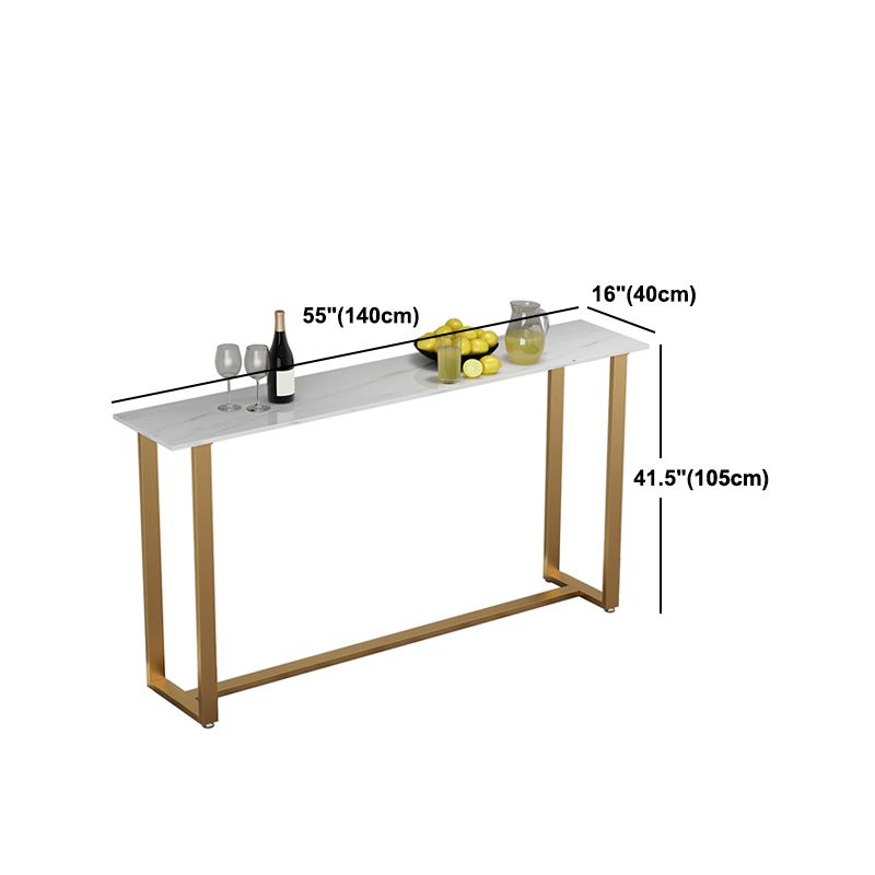 1/4/7 pièces Glam Glam Iron Bistro Set Rectangle Rectangle Bar Table Set avec un faux marbre blanc