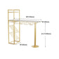 Glam Gold Iron Bar Table Faux Marble White Top 41.3"H Bistro Table with Wine Rack Clearhalo 'Bar Furniture' 'Bar Tables' 'bar_tables' 'furn' 'furn_bar_tables' 'Furniture' 'furniture_bar_tables' 'Kitchen & Dining Furniture' 1200x1200_89674d36-29b5-4aa0-a6d0-934feb9d96c0