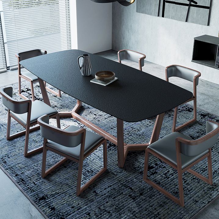 Modern Rectangle Stone Dining Table Ash Wood Base for Dining Room Clearhalo 'Dining Tables & Seating' 'Dining Tables' 'dining_table' 'furn' 'furn_dining_table' 'Furniture' 'Kitchen & Dining Furniture' 1200x1200_8969076e-446b-416a-a6f6-a5dc0e5c48d8